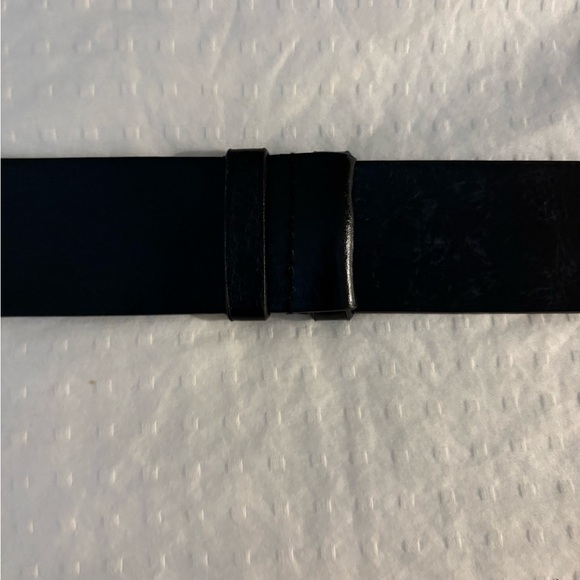 Chico's Black Leather Belt with Silver Double Ring Buckle 2” Wide Medium Large - Picture 4 of 12